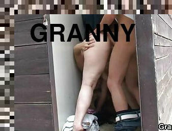 Old granny gets nailed in the changing room