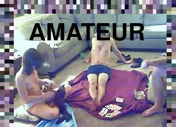 amateur, casero, cámara, voyeur, trío, webcam