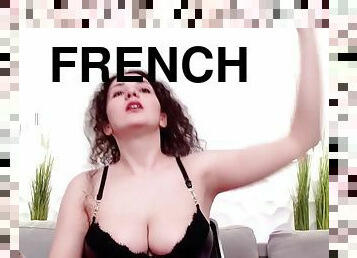 French girl caresses her pussy with a dildo