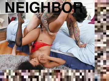 Helping The Neighbor Choose Her Lingerie - ebony in stockings Alina Ali in interracial reality hardcore