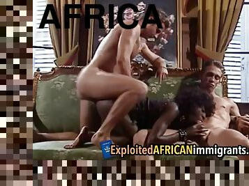 Ultimate african bitch got double penetrated real hard by stiff dongs