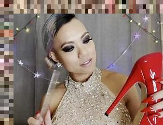 Sexy ASMR Tapping Red And Silver High Heels ????????