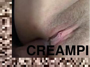 Baby girl gets anal cream pie