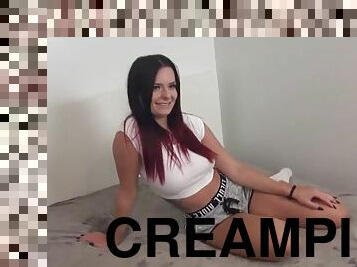 His very first ass fuck and immediately a creampie