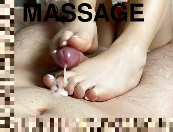 I Gave Him Massage with my socks & feets Till He CUM on my fingers