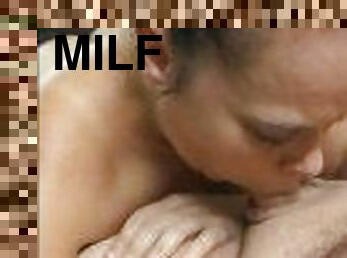 Collage milf sucking student cock