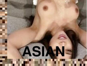 asia, payudara-besar, besar-huge, blowjob-seks-dengan-mengisap-penis, cumshot-keluarnya-sperma, sperma, bersetubuh, putih, penis