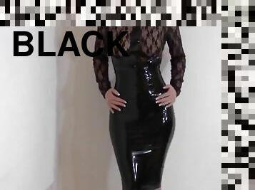 femme, ébène, milf, black, bout-a-bout, latex, brunette, femme-dominatrice