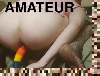 ruso, amateur, anal, juguete, consolador