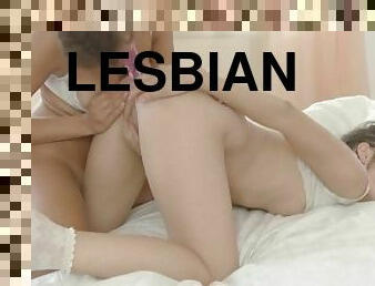 Hot Short Hair Gorgeous Lesbian Couple Having Anal Masturbation
