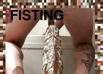 extremo, fisting, grande, anal, brinquedo, gay, pov, dildo, fetiche, urso