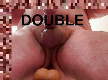 Fuck machine and double cum shot.