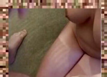 I suck my boyfriend until he cums on my tits