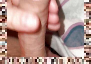 Playing in the night, small dick masturbating. 