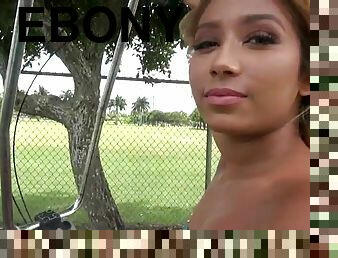 Intense face spraying for sexy tattooed ebony slut