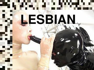 lesbienne, jouet, doigtage, gode, latex, caoutchouc