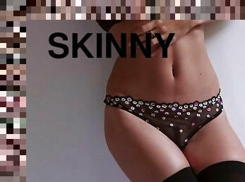 Sexy lingerie on leggy solo girl
