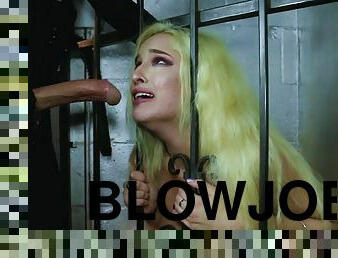 Mila marx sucking the big cop's cock in prison cell