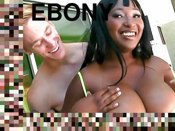 Chubby ebony love to feel big white dick