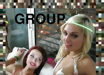 fest, babes, blowjob, cumshot, hardcore, gruppesex, blond, brunette, suging