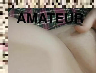 masturbation, fitta-pussy, skolflicka, amatör, tonåring, college, ensam, uniform, brunett, tatuering