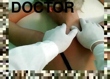 Doctor small tits blonde rubs patient