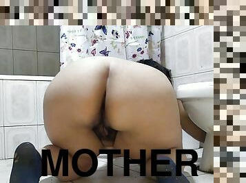 stepmother cleaning bathroom