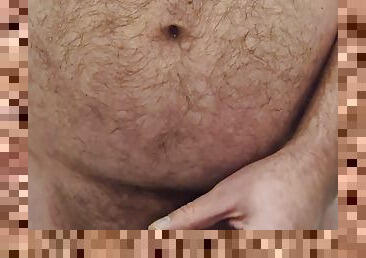 44 year old naked uncut hairy Daddy cuming all over the public toilet again