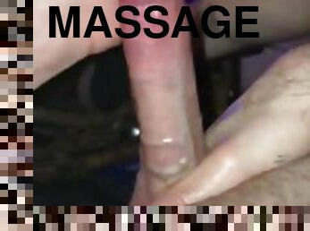 Hot girlfriend gives good morning handjob cock massage with nice cumshot
