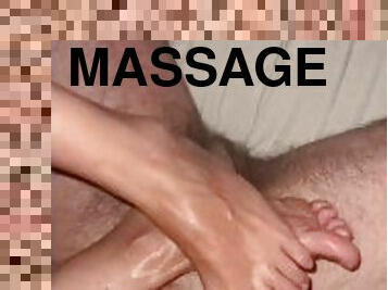 Tantric massage footjob with oil