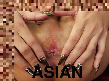 asiatisk, röv, storatuttar, masturbation, fingerknull, ladyboy, rödhårig, strumpor, thailändsk, underkläder
