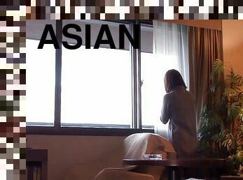 Asian girl gets undressed and fucked in hotel room