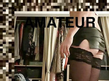 Crossdresser dance in lingerie 