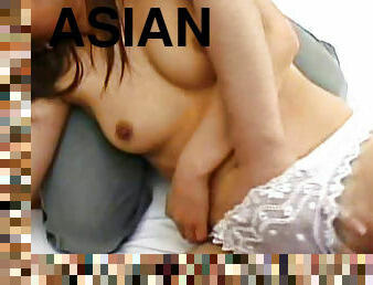 Asian bitch gets her hairy bush pumped by hard dong