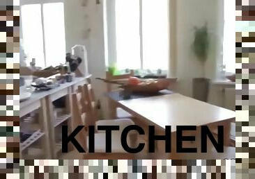 Mom son sex kitchen