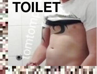 Toilet wanking ginger hung cock @tomtompics