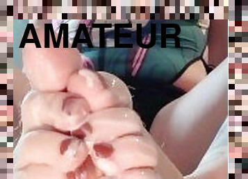 amatör, ünlü, masaj, ayaklar, azgın, hoş, fetiş, tek-kişilik, ayak-parmakları