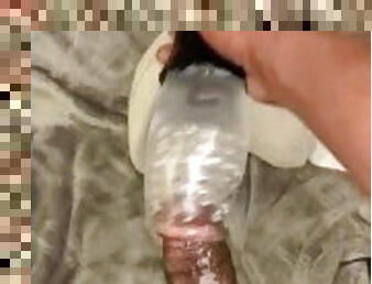 masturbation, amateur, ejaculation-sur-le-corps, ébène, énorme-bite, jouet, branlette, black, point-de-vue, ejaculation