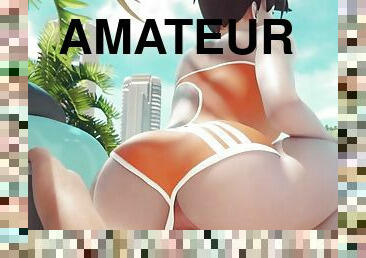 amateur, plage, hentai