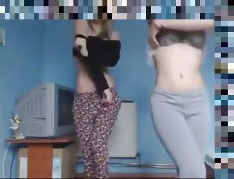 Blonde teens strip on cam