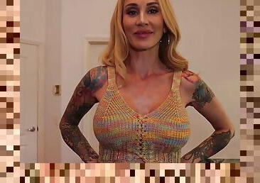 Fake boobs tattooed stepmommy POV pussyfucked by stepson