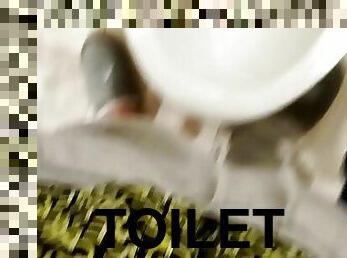 Piss at the airport toilet and shaking cock after peeing #13