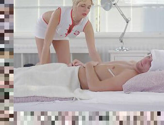Nurse feels like treating this ill patient with a bit of pussy