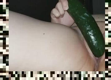 Milf cucumber squirting orgasm