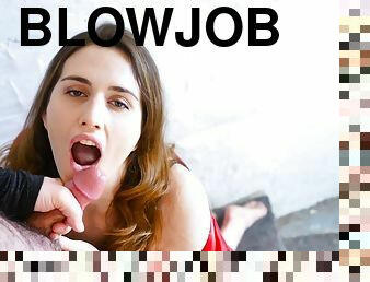 blowjob-seks-dengan-mengisap-penis, cumshot-keluarnya-sperma, handjob-seks-dengan-tangan-wanita-pada-penis-laki-laki, berhubungan-dengan-wajah, berambut-cokelat