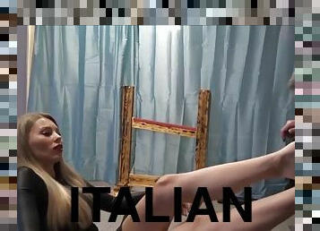 Italian mistress foot gagging compilation