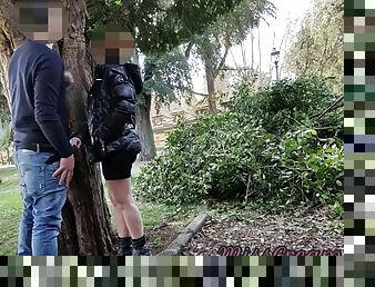 Real amateur french public cumshot risky sex in the park!!! People walk around... - MissCreamy