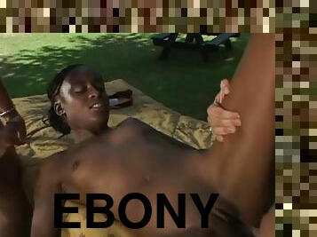 Ebony double penetration