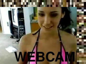 tenåring, webkamera, bikini