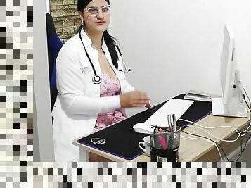 At a medical appointment my horny doctor fucks my pussy - Porn in Spanish